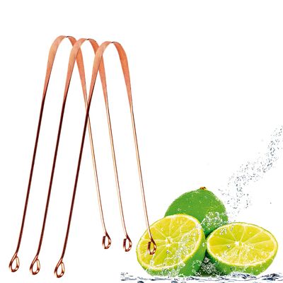 Nurpi Copper Premium Tongue Cleaner for Adults and Kids Fights Bad Breath Oral Health Care Tool, Easy to Use Travel Friendly- Pack of 3