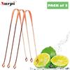 Nurpi Copper Premium Tongue Cleaner for Adults and Kids Fights Bad Breath Oral Health Care Tool, Easy to Use Travel Friendly- Pack of 3 view 2