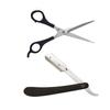Stainless Steel Moustache Trimming Beard Trimming Scissor And Black Razor Ustra Barber Razor For Men view 1
