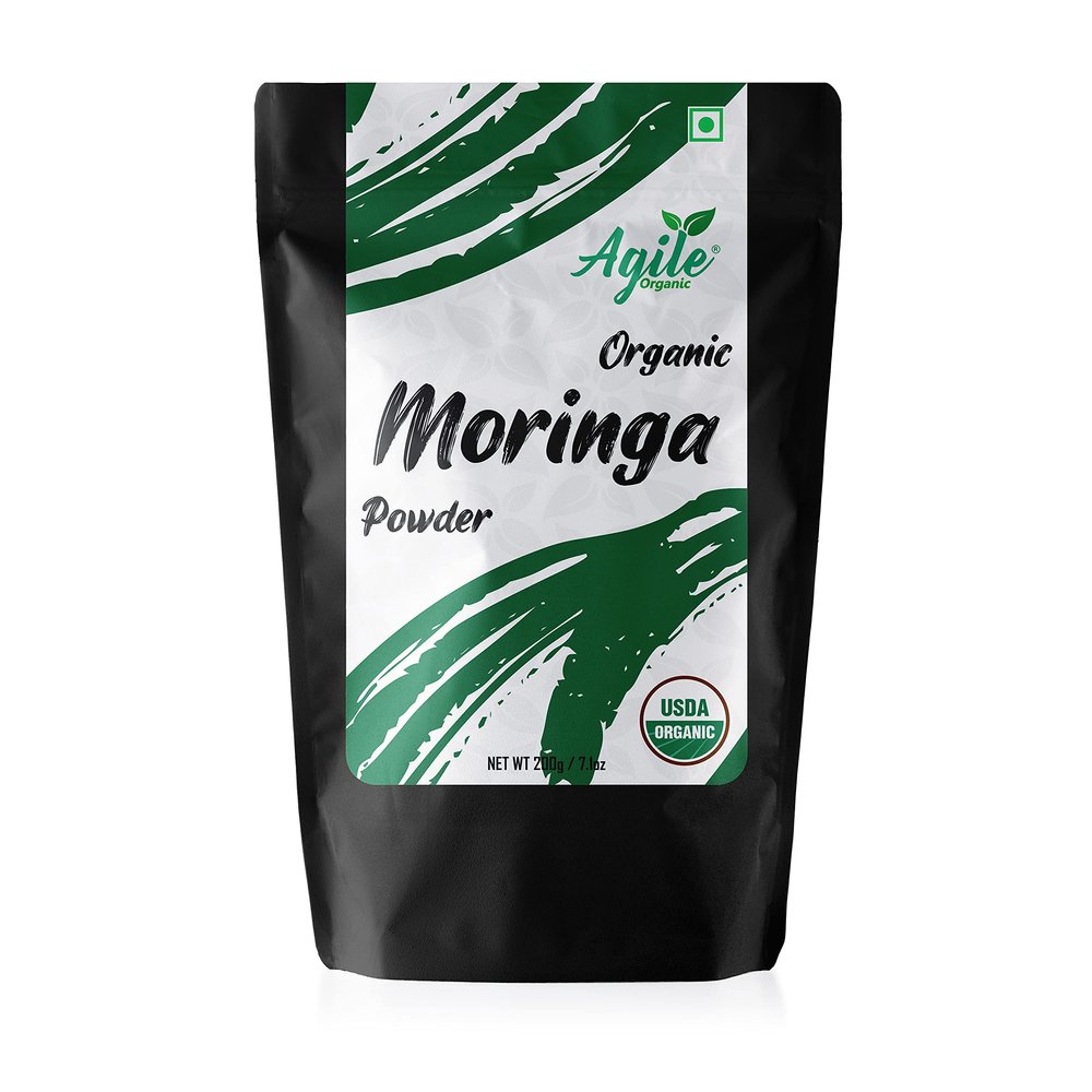 Agile Organic Organic Moringa Powder - 200g | Certified Organic Powder