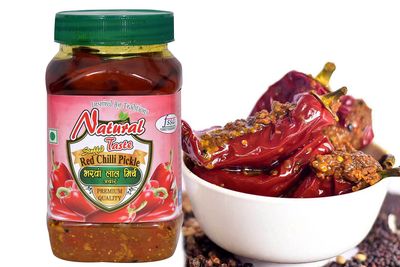 Natural Taste Rajasthani Mothers Recipe Organic Stuffed Red Chilli Pickle Masala Lal Mirch Ka Achar (800 Grams)