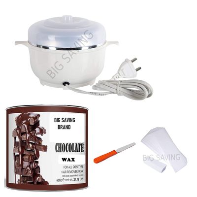 Big saving Wax Combo Machine Wax Heater Machine, 600 gram Hot Chocolate Wax Cream, 70 pieces Wax Strips and Knife, Hair removal Waxing Kit, Wax Kit for women and mens,| Automatic Wax (CHOCOLATE)