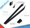 AAProTools 5.5" Tactical Black Fish Bone Tweezers Stainless Steel Flat And Slant Tip Tweezers Pliers Remover Tool view 2