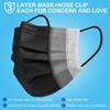 DYNAMO 3 Layer Surgical Mask with Nose Clip 75 GSM Fabric, 3 Ply Surgical Mask with Nose Pin, Use & Throw Masks for Men, Disposable Mask (Black, Without Valve, Pack of 100) view 2