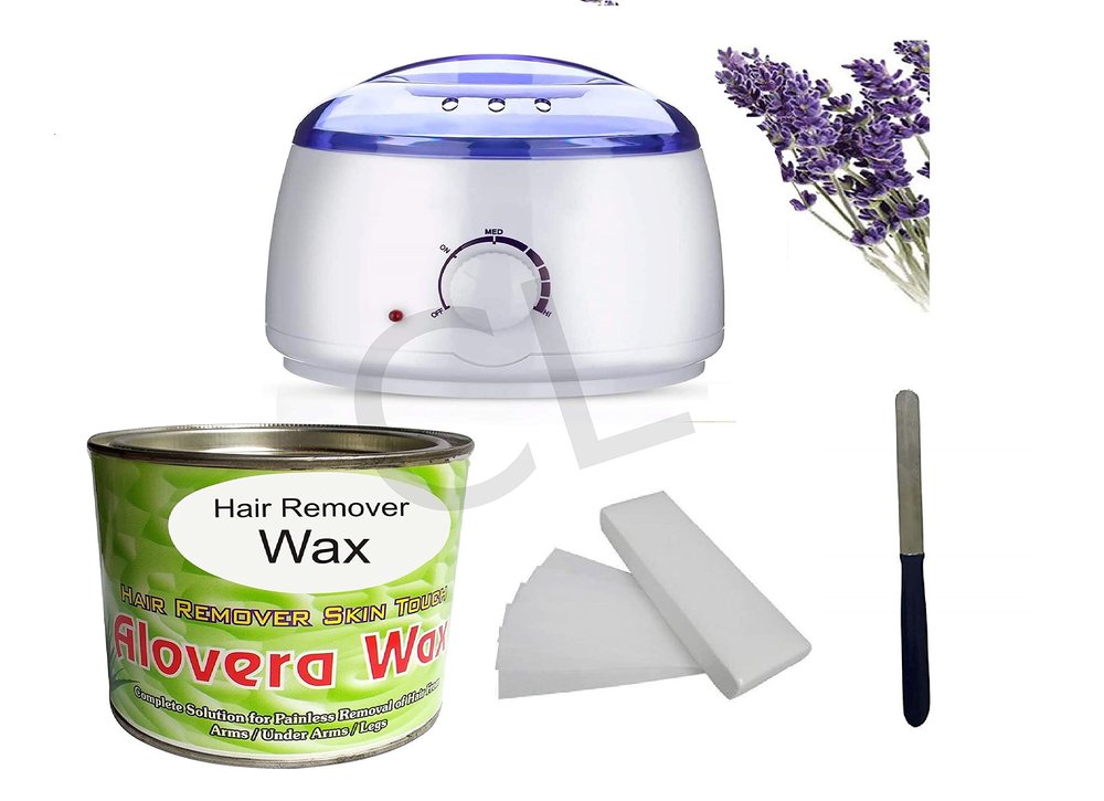 CL Wax Machine Kit Wax Heater Combo + Aloe Vera Wax (600) with Strips and Kinfe Hair Removal and Waxing Kit for Women - Color May Vary | Automatic Wax Heater Kit (ALOE VERA WAX)