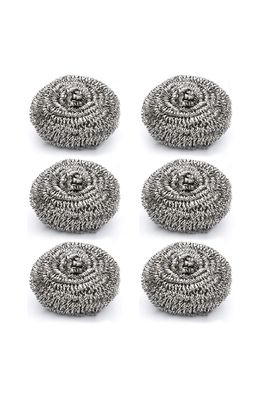 LTYNE Stainless Steel Big Scrub Pad (Silver, Pack of 12)