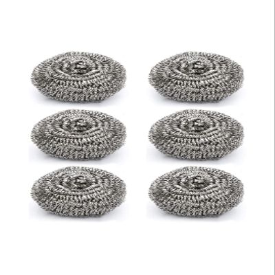 LTYNE Stainless Steel Big Scrub Pad (Silver, Pack of 6)