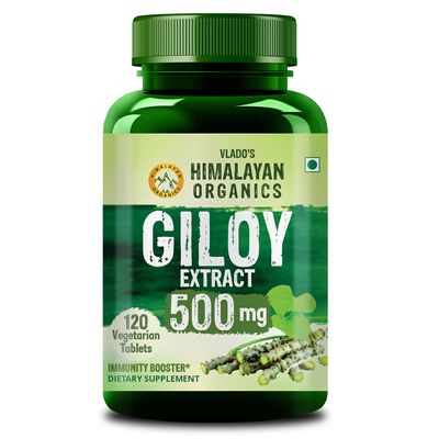 Vlados Himalayan Organics Giloy Extracts(GUDUCHI)500Mg | Antioxidant Properties | | Helps in Blood Purification | 120 Veg Tablets For Mens And Womens