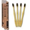 Bamboo Toothbrush, Antibacterial and biodegradable with Charcoal Activated Soft Bristles - 1 Pack (Pack of 4 Adult Bamboo Toothbrush) view 1