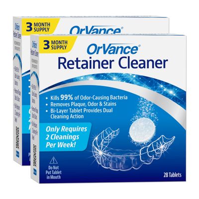 OrVance Retainer Cleaner Tablets (6 Month Supply) | Only 2 Cleanings Per Week Required | Removes Odors, Stains, Plaque for Invisalign, Mouth/Night Guards, and Removable Dental Appliances