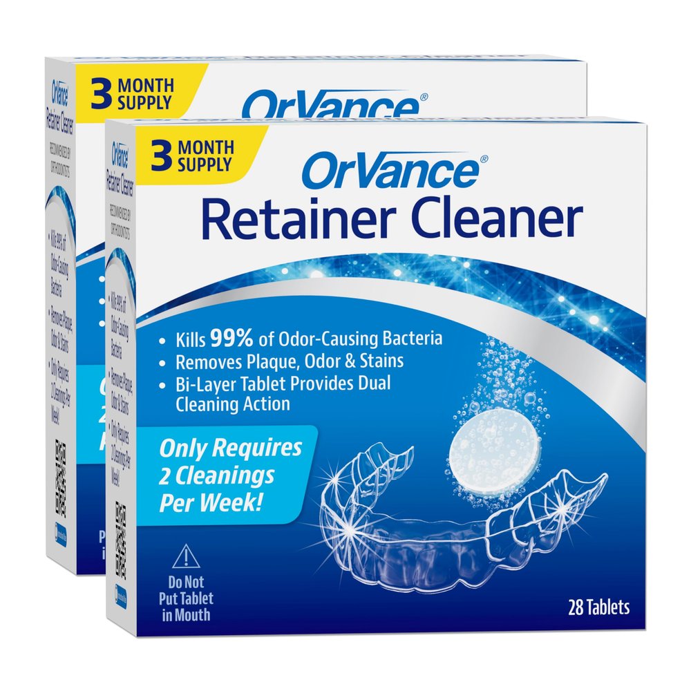 OrVance Retainer Cleaner Tablets (6 Month Supply) | Only 2 Cleanings Per Week Required | Removes Odors, Stains, Plaque for Invisalign, Mouth/Night Guards, and Removable Dental Appliances