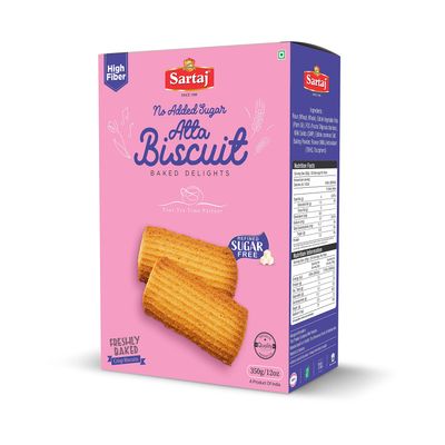 Sartaj Sugar Free Atta Biscuit | No Added Sugar, 400g