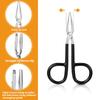6 Pieces Tweezers Scissor Handle Straight Tip Scissor Shaped Eyebrows Tweezers for Hair Plucker Remover Facial Hair Eyebrows Care (Black) view 4