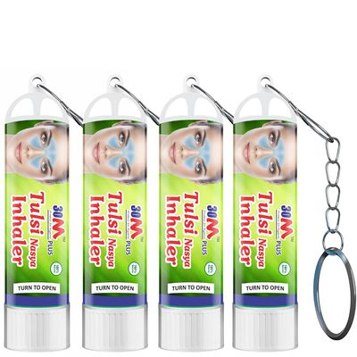 30M Ayurvedic Nasal Inhaler Key Chain (Pack of 4, 1ml)