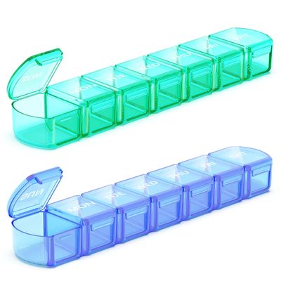 Extra Large Pill Organizer 2 Pack, XL Pill Box 7 Day, Weekly Pill Case with Large Capacity, Jumbo Organizer, BPA Free