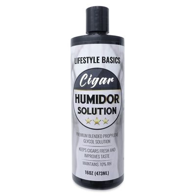 Cigar Humidor Solution - Premium Propylene Glycol Formula - 70% RH - Safe and Non-Toxic