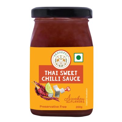 SENSEFUL Thai Sweet Chilli Sauce - Awaken the Flavors of Sweet & Spice - Oil Free, Preservative Free & Chemical Free - 200 gm