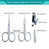 5Pcs Beauty Grooming Eyebrow Scissor Men Women Facial Nose Hair Scissor Curved Round Blunt Mustache Beard Manicure Pedicure Trimmer Set Stainless Steel Slant Tweezers Nail Clipper Pet Dog Scissor Kit view 4
