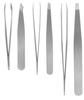 Iconikal Brushed Stainless Steel Tweezer Set, 3 Types, 12-Pack view 1