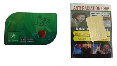 2 mm Bio Energy Card And 1 Anti-Radiation Chip (Phone, Laptop, Tablet, Mobile, PC Etc) for Men and Women Pack of 2 (Multicolour)