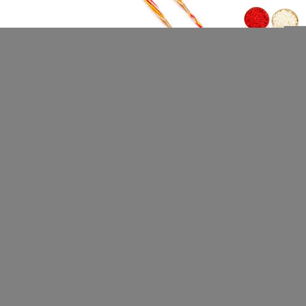 Amaram by Ghasitaram Rakhi Gifts for Brother - Pack of 3 Dodha Barfi 600 GMS with 2 Beads Rakhis