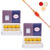 Amaram by Ghasitaram Rakhi Gifts for Brother - Pack of 2 Sugarfree Mawa Peda 400 GMS with Beads Rakhi view 1