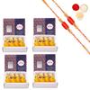 Amaram by Ghasitaram Rakhi Gifts for Brother - Pack of 4 Mawa Peda 800 GMS with 2 Beads Rakhis view 1