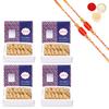 Amaram by Ghasitaram Rakhi Gifts for Brother - Pack of 4 Sugarfree Kaju Katli 800 GMS with 2 Beads Rakhis view 1