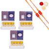 Amaram by Ghasitaram Rakhi Gifts for Brother - Pack of 3 Sugarfree Mawa Peda 600 GMS with 2 Beads Rakhis view 1
