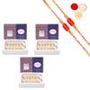 Amaram by Ghasitaram Rakhi Gifts for Brother - Pack of 3 Pure Kaju Katli 600 GMS with 2 Beads Rakhis view 1