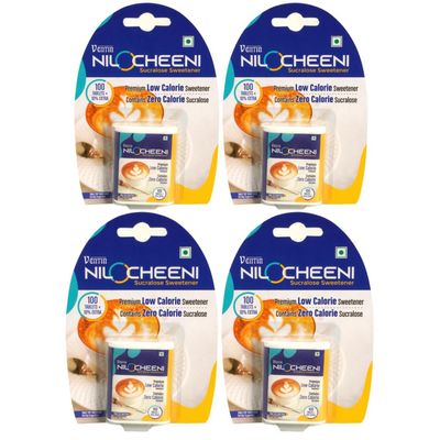 NiloCheeni Sucralose Sweetener Tablets | Sugar Free | Zero Calorie | Diabetic Friendly | Vegan & Keto Friendly | 100% Safe | (110 Tablets - Pack of 4)