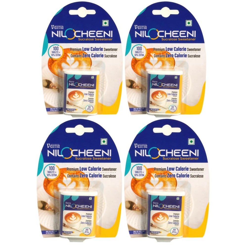 NiloCheeni Sucralose Sweetener Tablets | Sugar Free | Zero Calorie | Diabetic Friendly | Vegan & Keto Friendly | 100% Safe | (110 Tablets - Pack of 4)
