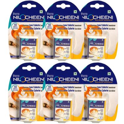 NiloCheeni Sucralose Sweetener Tablets | Sugar Free | Zero Calorie | Diabetic Friendly | Vegan & Keto Friendly | 100% Safe | (110 Tablets - Pack of 6)