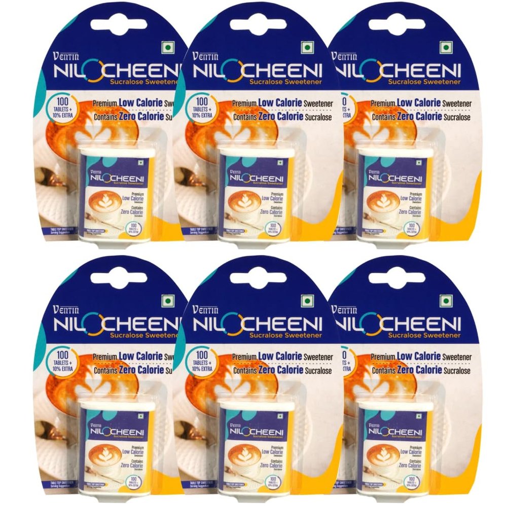 NiloCheeni Sucralose Sweetener Tablets | Sugar Free | Zero Calorie | Diabetic Friendly | Vegan & Keto Friendly | 100% Safe | (110 Tablets - Pack of 6)