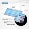 QUARANT Meltblown Fabric 3 Ply Disposable Face Mask with Nose Clip (Blue, Pack of 100) for Unisex view 3
