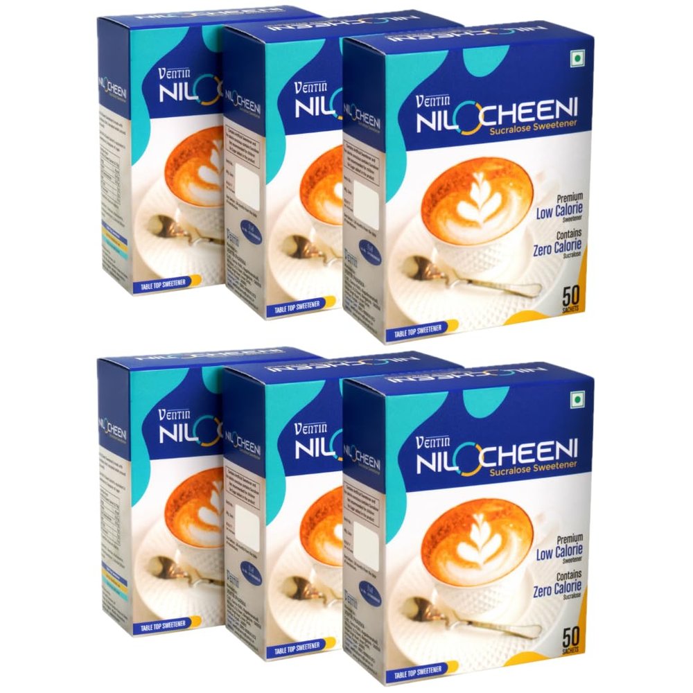 NiloCheeni Sucralose Sachets | Sugar Free | Zero Calorie | Diabetic Friendly | Vegan & Keto Friendly | 100% Safe (300 Sachets - Pack of 6)