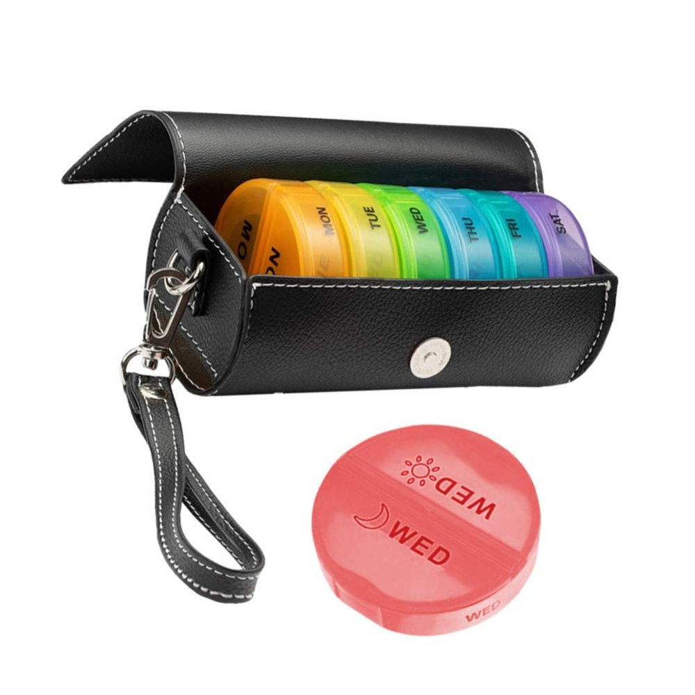 ARTIBETTER 1 Set Weekly Pill Organizer 7 Day Pill Box Case Pill Container Vitamin Organizer for Daily Fish Oil Supplements Prescription Medication