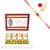 Ghasitaram Gifts Rakhi Gifts for Brothers Rakhi Sweets - Pure Kaju Badam Pista Barfi 12 pcs with Beads Rakhi view 1