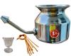 The Yogis 304 Grade Stainless Steel Ayurvedic Jal Neti Pot for Sinus Congestion and Nasal Cleansing Steel Jal Neti Pot for Nasal Wash | Size: 500mL | With - 1 Rubber Neti and 1 Eye Wash Cup view 1