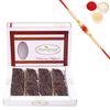 Ghasitaram Gifts Rakhi Gifts for Brothers Rakhi Sweets - Chocolate Coated Kaju Katlis 400 GMS with Beads Rakhi view 1