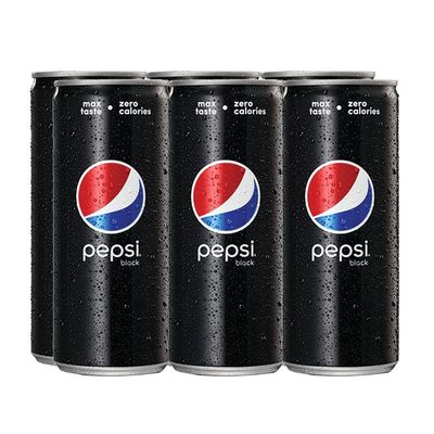 Pepsi Black Soft Drink Can, 6 x 250 ml