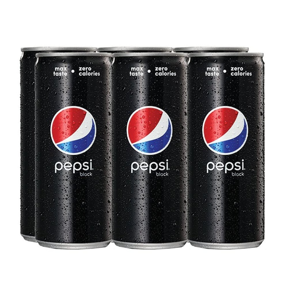 Pepsi Black Soft Drink Can, 6 x 250 ml