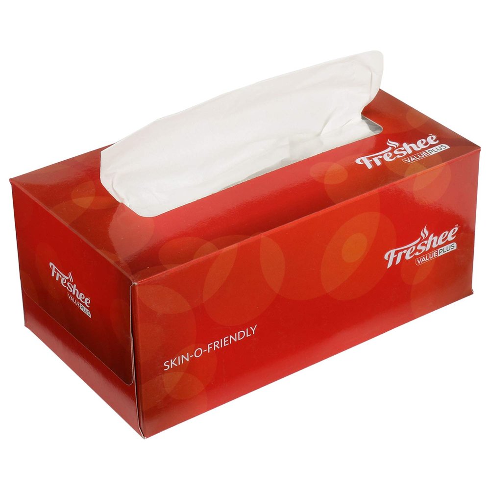 Freshee 200 Sheets 2 Ply Facial Tissue Paper, Hygience And Fresh Tissues Made With 100% Virgin Fibre, Value Plus Range Of Disposable Tissue