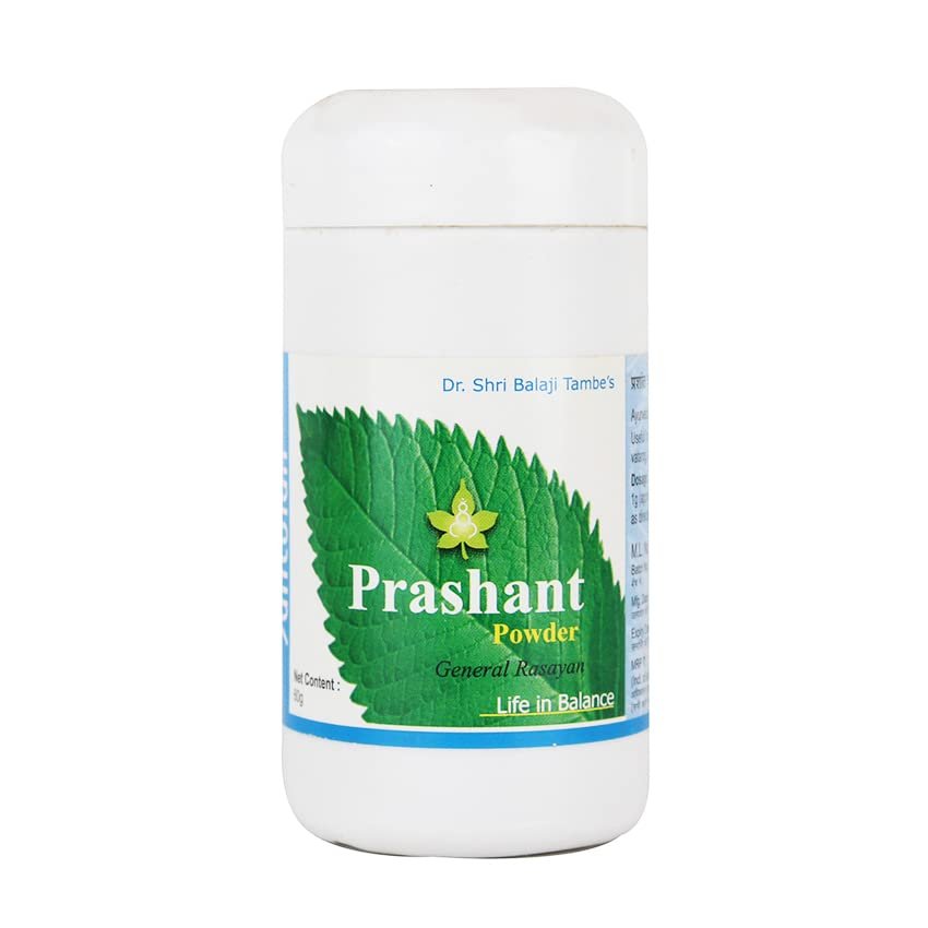 Santulan Ayurveda, Prashant Churna-60GM Each, (Pack Of 1), Contains Vata-balancing And Energizing Herbs and get Golden Oldie Herbs, Sukanthi Pills-1gm
