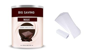 Big saving Waxing Kit Flavored Hot Wax 600g, And Wax Strips For Hair Removal Waxing Kit for women And Man | Wax Combo Kit (ONLY CHOCOLATE WAX)