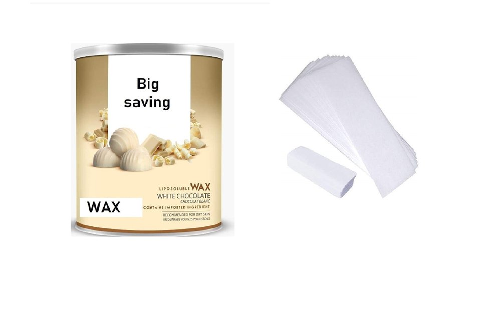 Big saving Waxing Kit Flavored Hot Wax 600g, And Wax Strips For Hair Removal Waxing kit for women And Man | Wax Combo Kit (ONLY WHITE CHOCOLATE WAX)