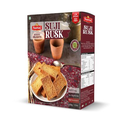 Sartaj Suji Rusk | Cardamom Flavored Rusk, 350g