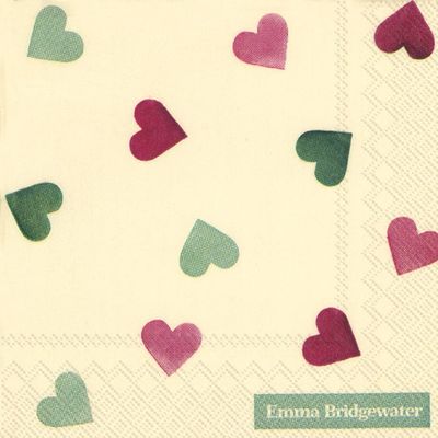 Boston International IHR 3-Ply Paper Napkins, 20-Count Cocktail Size, Pink And Green Hearts