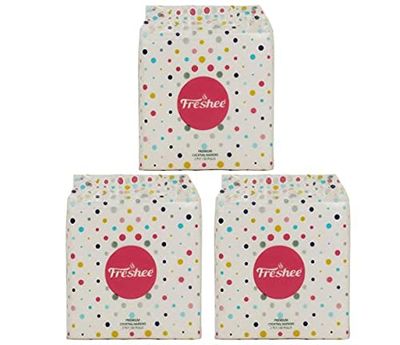 Freshee 2 Ply Cocktail Paper Tissue Napkin, Skin Friendly Disposable Tissue 50 pulls x 3 pack