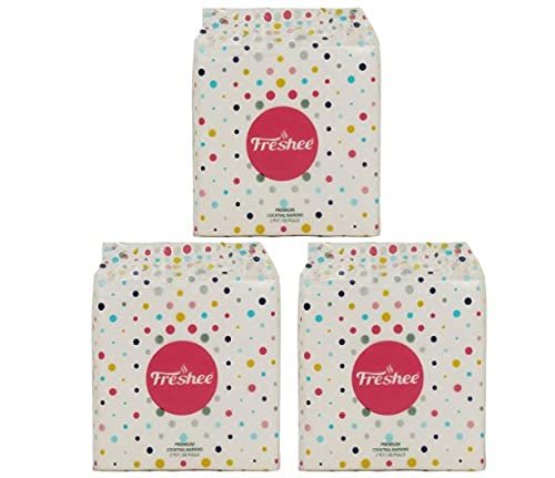 Freshee 2 Ply Cocktail Paper Tissue Napkin, Skin Friendly Disposable Tissue 50 pulls x 3 pack